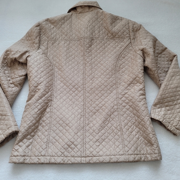 Washable Silk Diamond-Quilted Collared Lightweight Jacket ~flaw~ Beige NE… - Picture 9 of 14